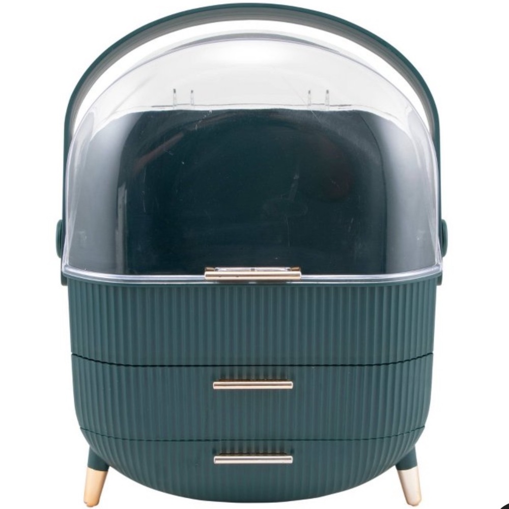 Retro Teal Green Makeup & Skincare Organizer